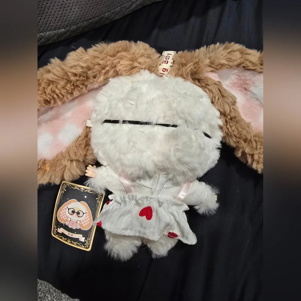 Adorable White and Brown Stuffed Animal with Glasses - Picture 3 of 4